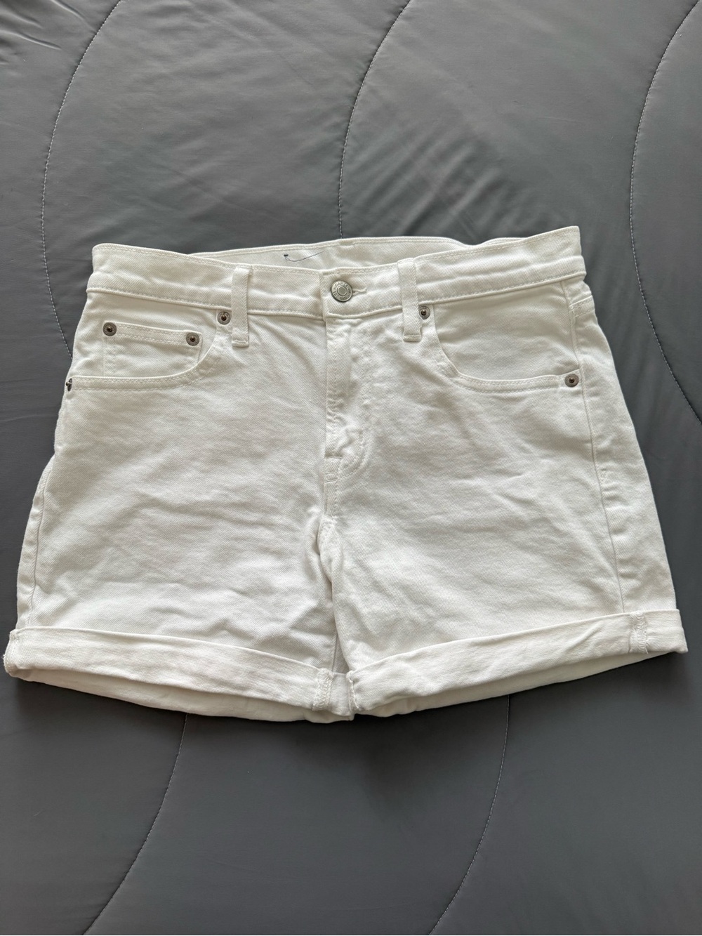 GAP White Rolled-Hem Denim Shorts